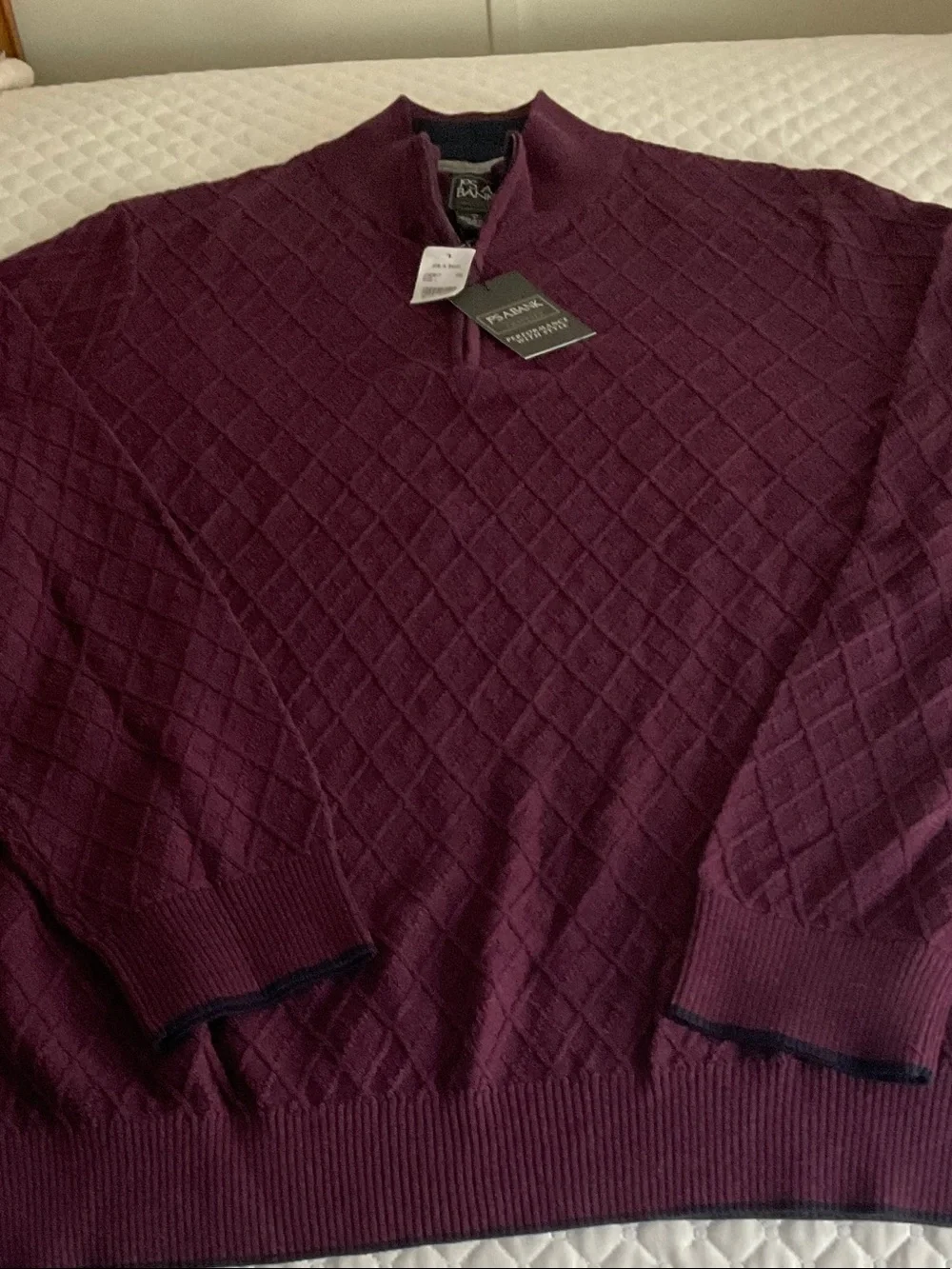 Jos. A. Bank Men's Diamond-Pattern Quarter-Zip Sweater